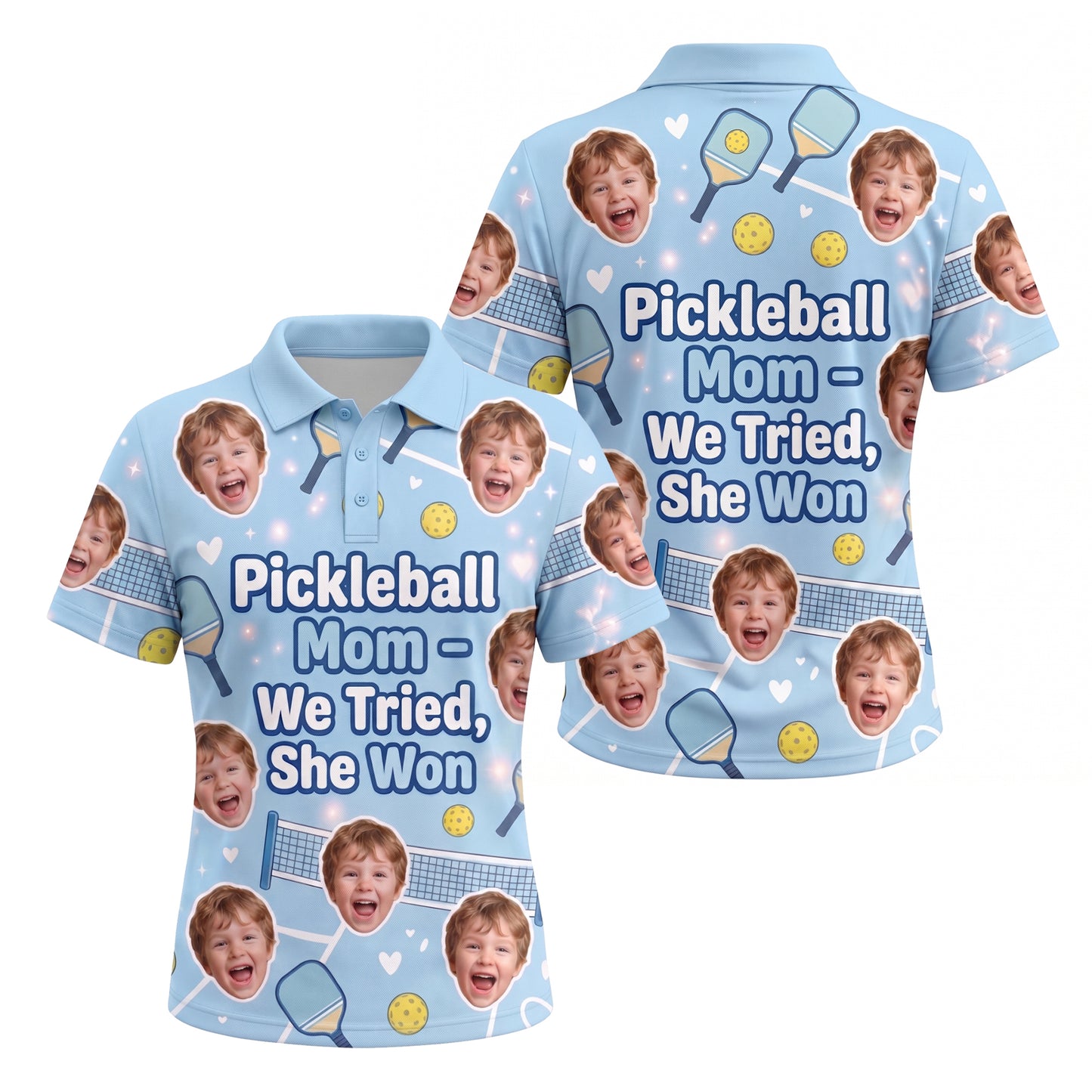 Pickleball Mom We Tried She Won Custom Photo Polo