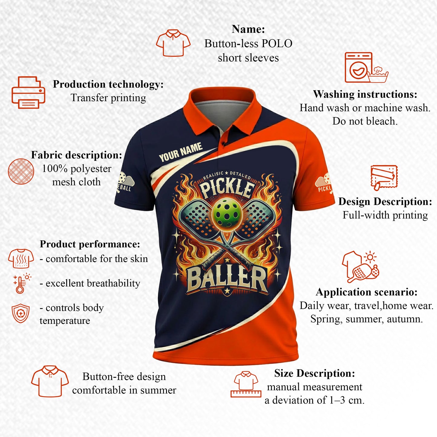 Pickleball Baller Polo Shirt Custom Name Pickleball Shirt Performance Sports Polo for Men Women
