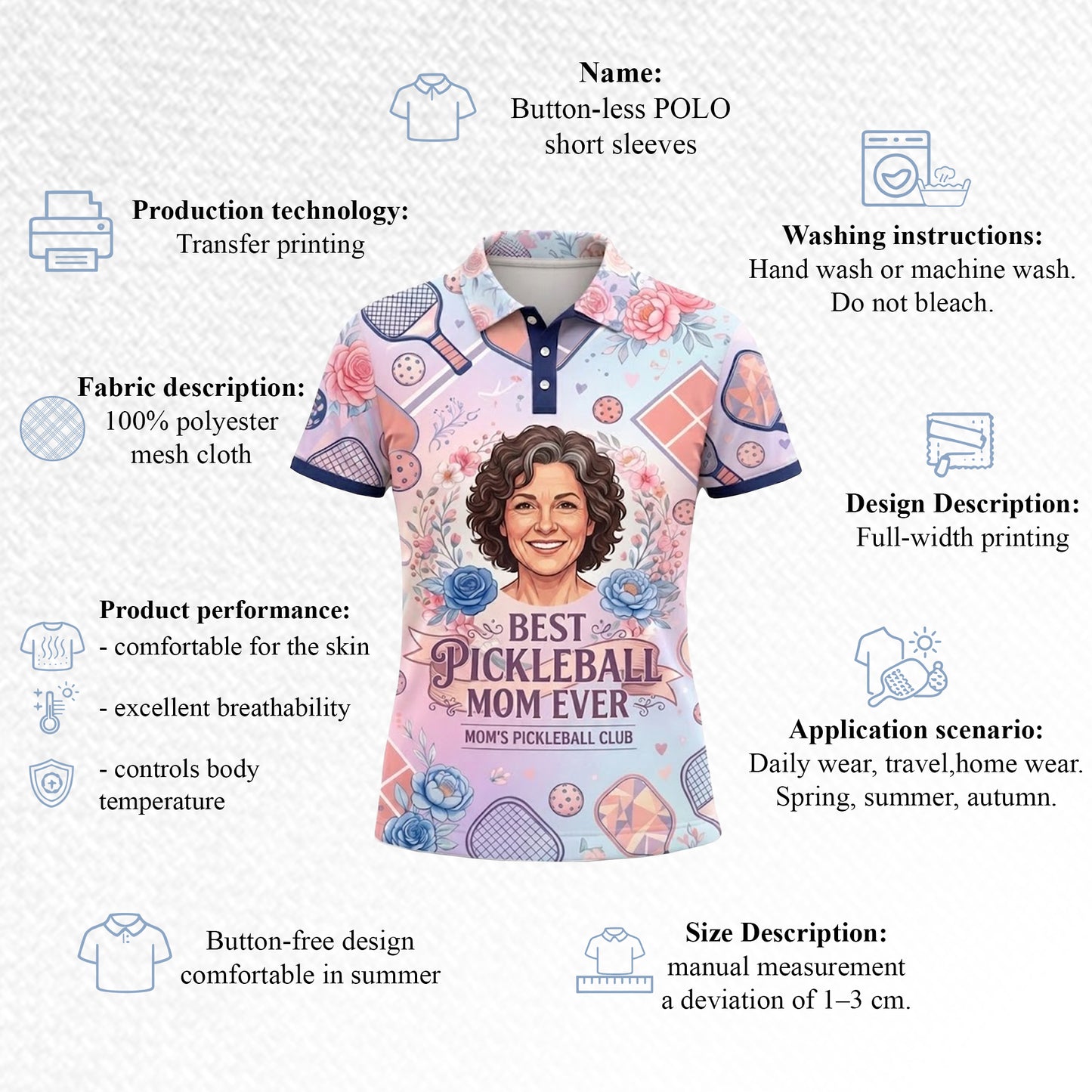 Best Pickleball Mom Ever Polo Shirt for Women