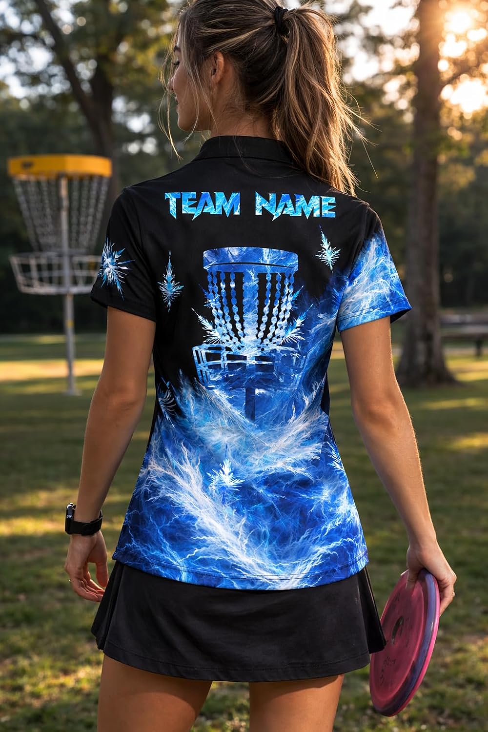 Custom Disc Golf Polo Shirt for Men & Women Personalized Team Name