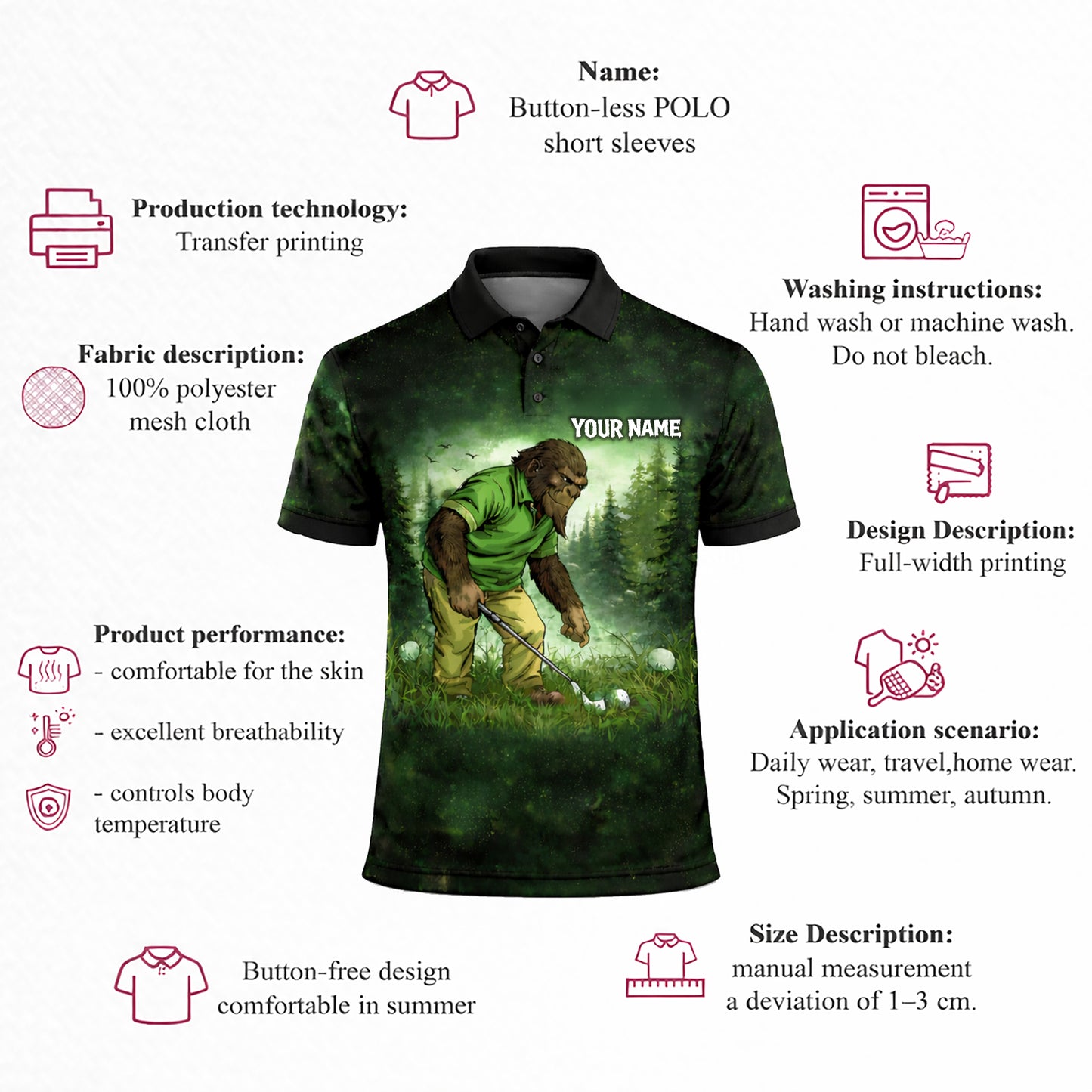 Bigfoot Golf Polo Shirt Funny Not All Who Wander Are Lost Golf Balls Personalized Shirt