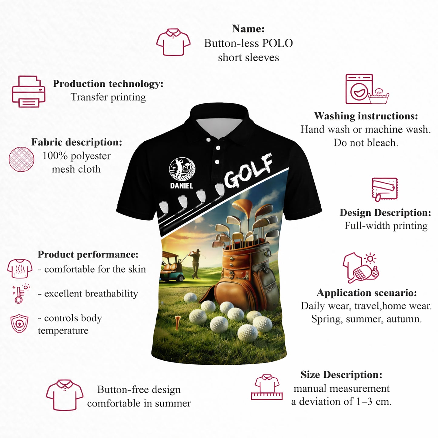 Funny Golf Polo Shirt Custom Name Golf Balls Quote Design Breathable Performance Shirt