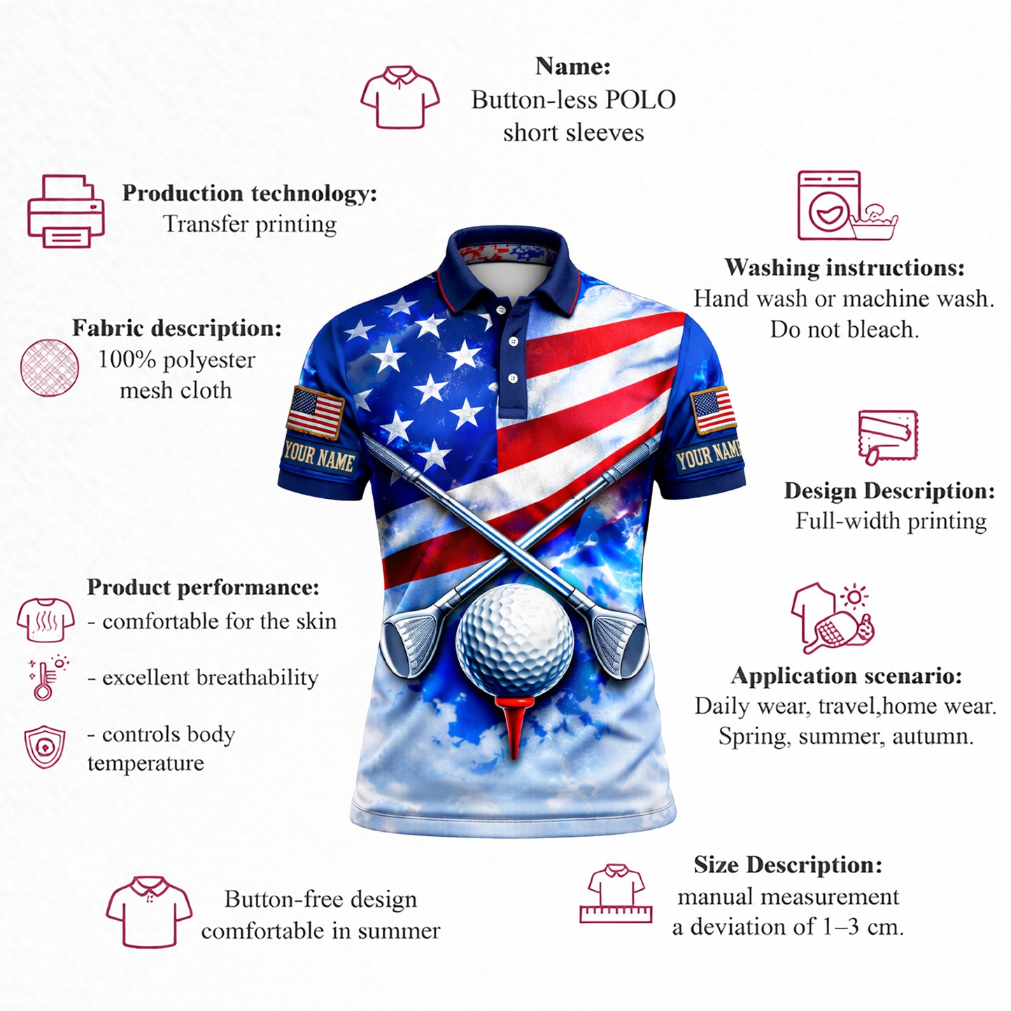 Personalized Golf Polo Shirt Men