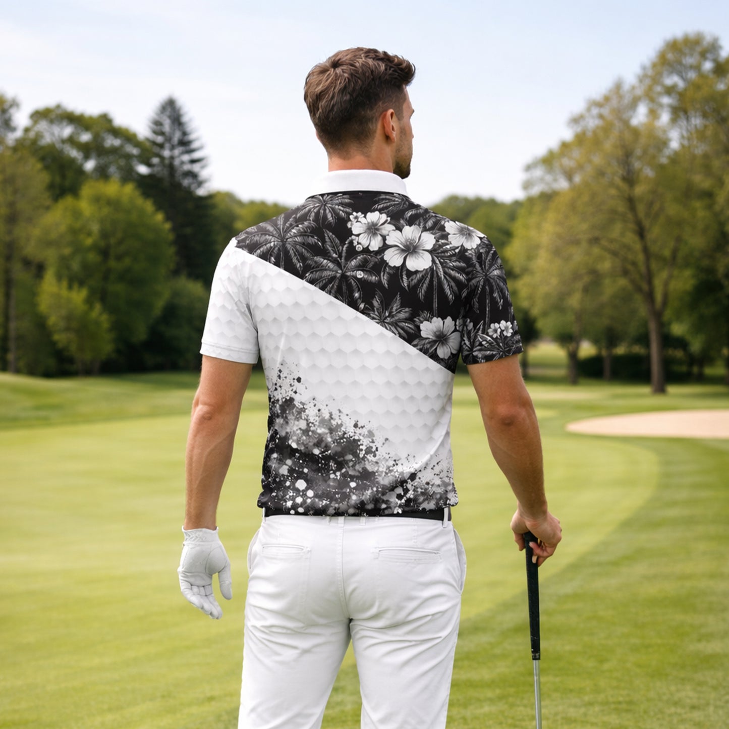 Men's Golf Polo Tropical Shirt Personalized Name