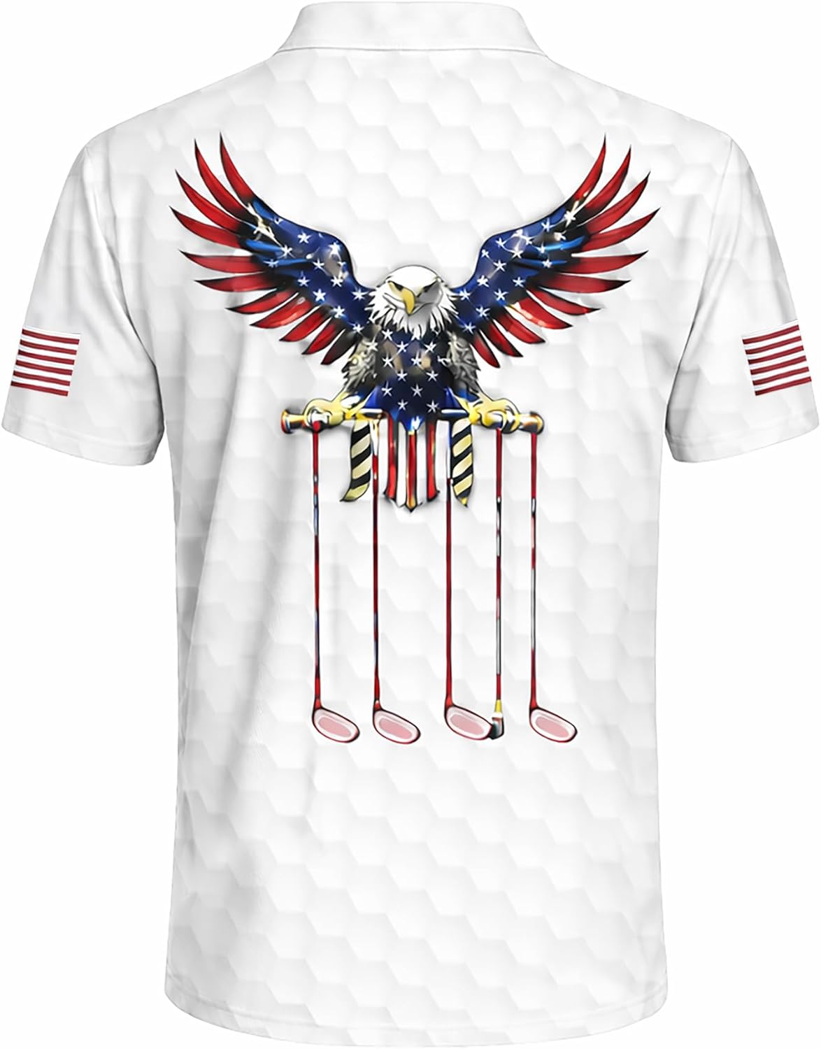 Patriotic Golf Polo Shirt American Flag Eagle Golf Club Performance Polo for Men Women