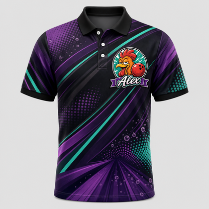 NAME + Strike Rooster Bowling - Personalized Polo shirt - All over printed 0912bf96-a102-436b-938a-e4f2f271c11c.png