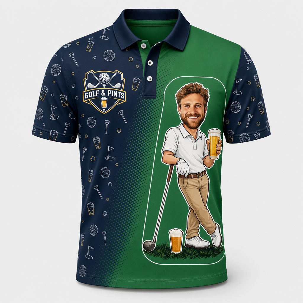 GOLF & PINTS - Personalized Polo shirt - All over printed 0a2dc275-7fe7-467b-b918-5194c53c7eb4.png