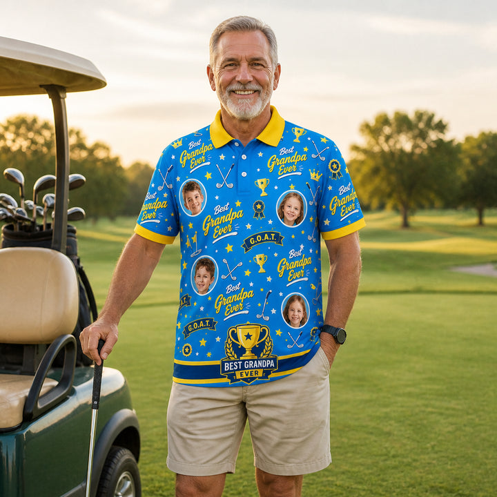 Best Grandpa Ever Photo Polo - Lifestyle 1