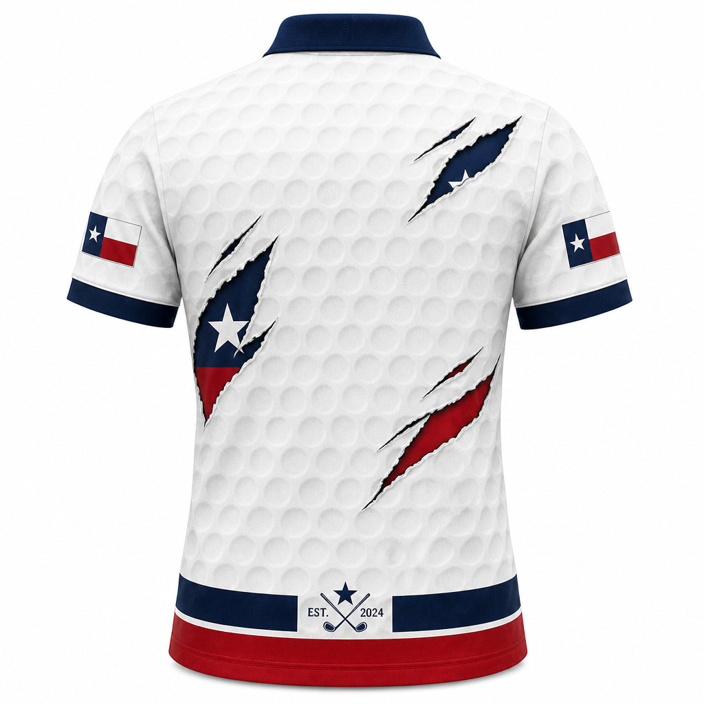 Texas Flag Eagle Golf Polo - Back view