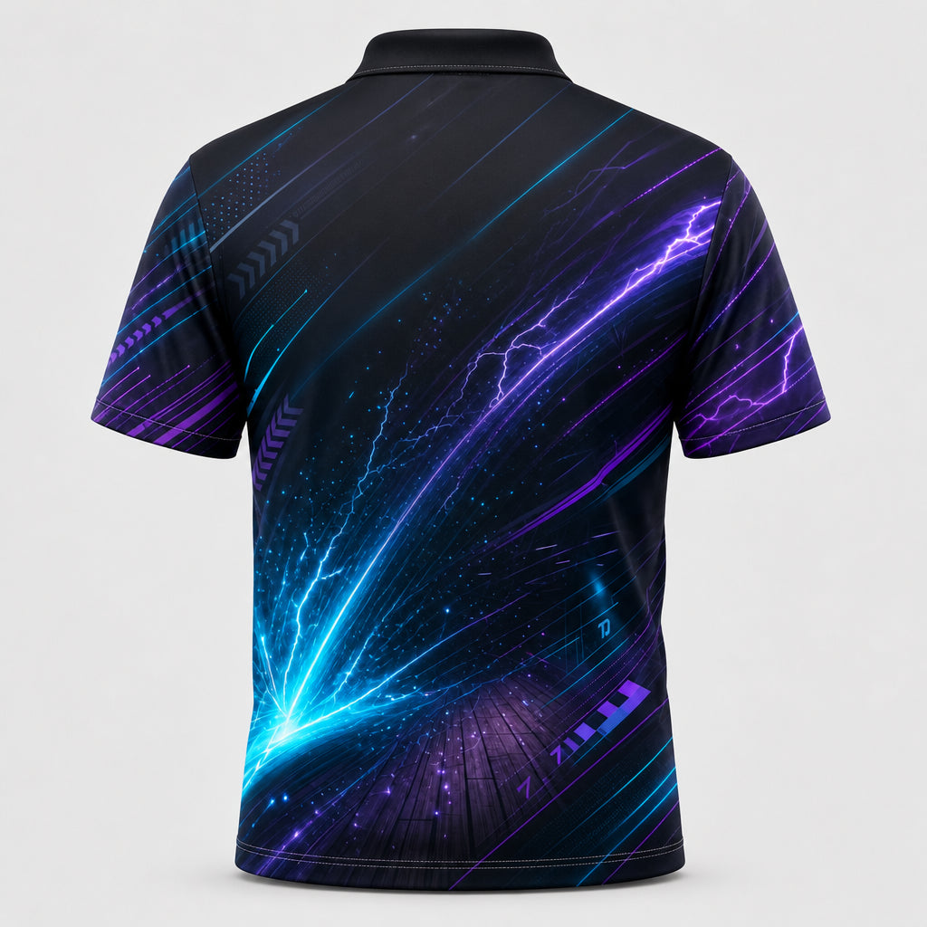 Neon Strike Bowling Polo – Personalized Team & Player Name - Back view