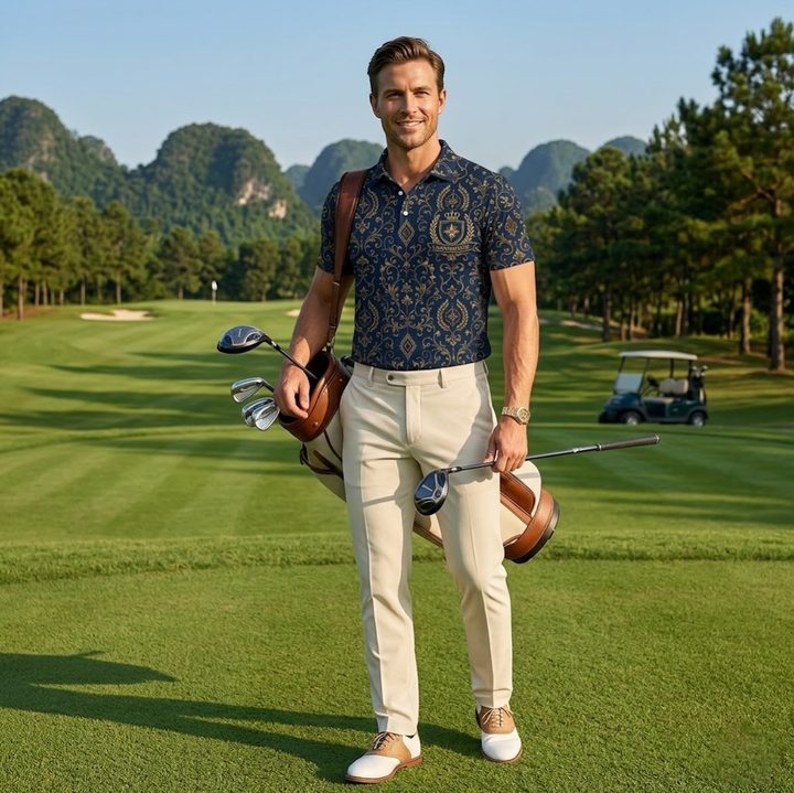 Personalized Name Golf Polo Shirt - Custom Photo All Over Print