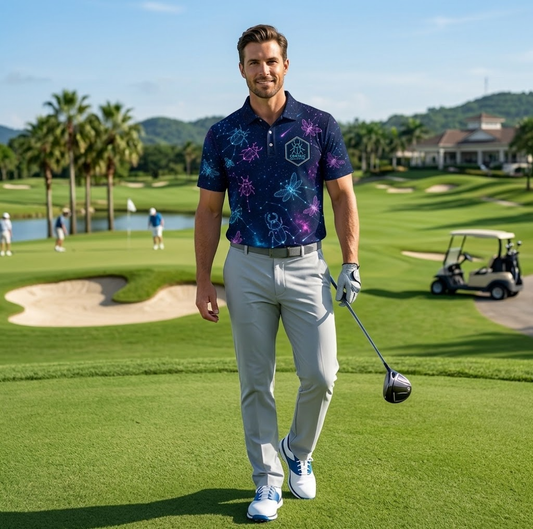 Personalized Name Golf Polo Shirt - Custom Photo All Over Print