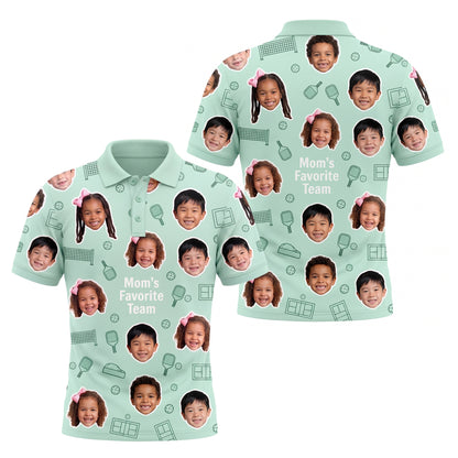Mom's Favorite Team Custom Photo Pickleball Polo