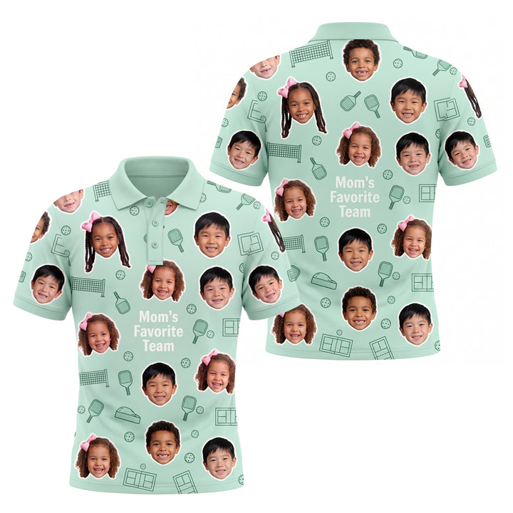 Mom's Favorite Team Custom Photo Pickleball Polo