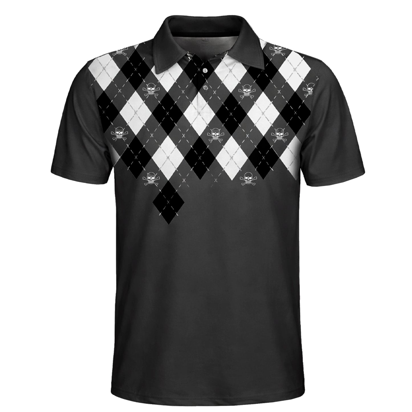 Pickleball Polo Shirt Funny Old Man Quote Argyle Pattern Performance Short Sleeve Shirt