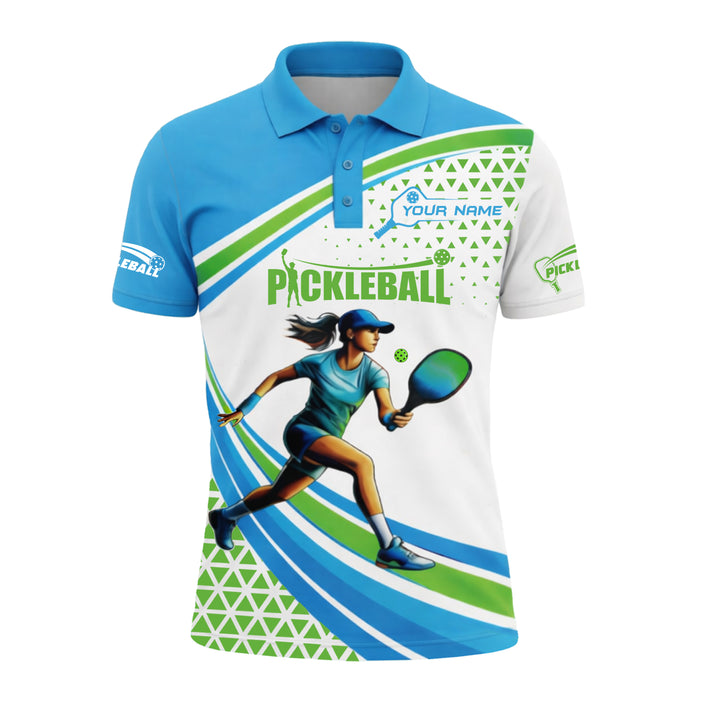 Pickleball Player Custom Name Polo Shirt Women Athletic Sports Shirt Breathable Golf Tennis Casual Tee