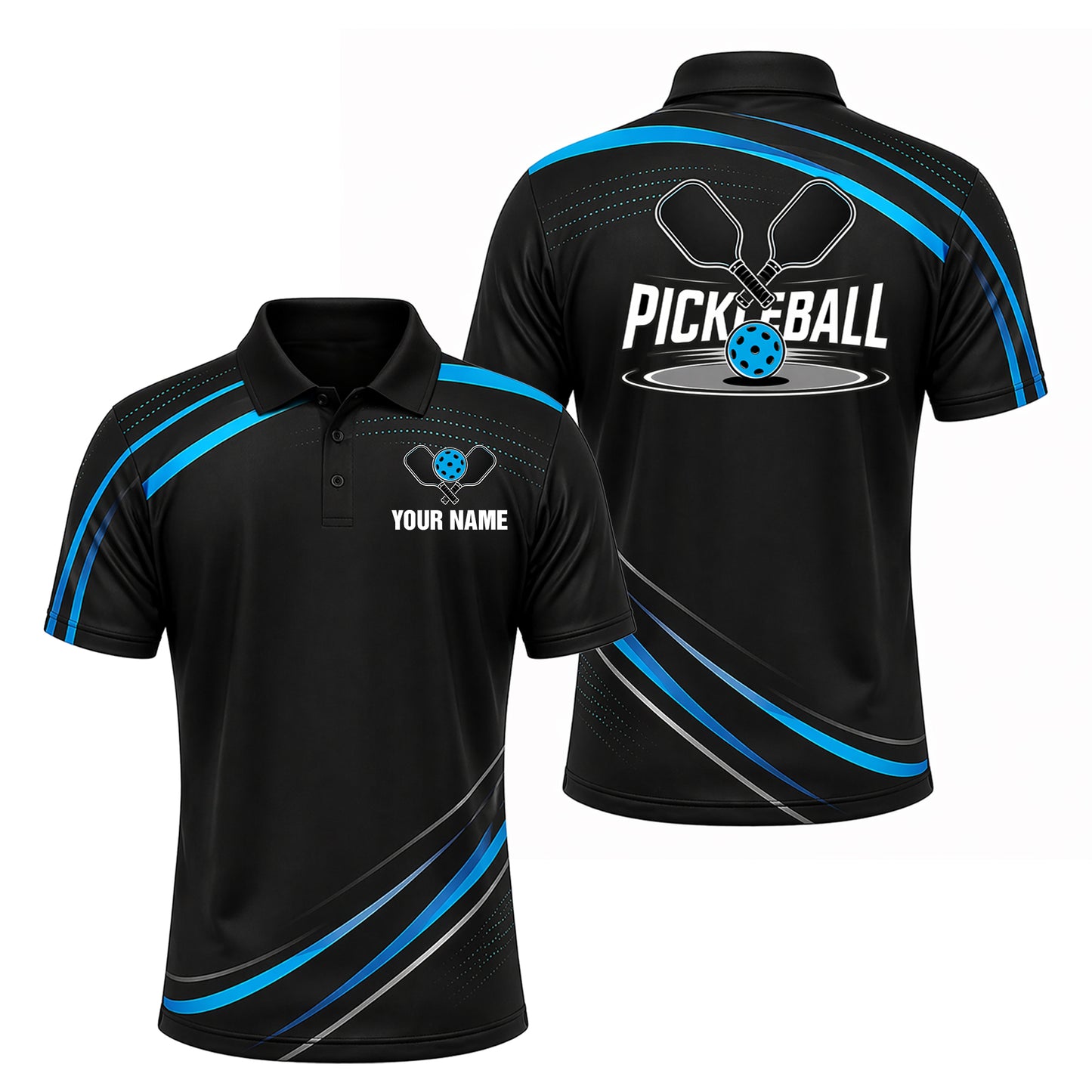 Custom Pickleball Polo Shirt with Name