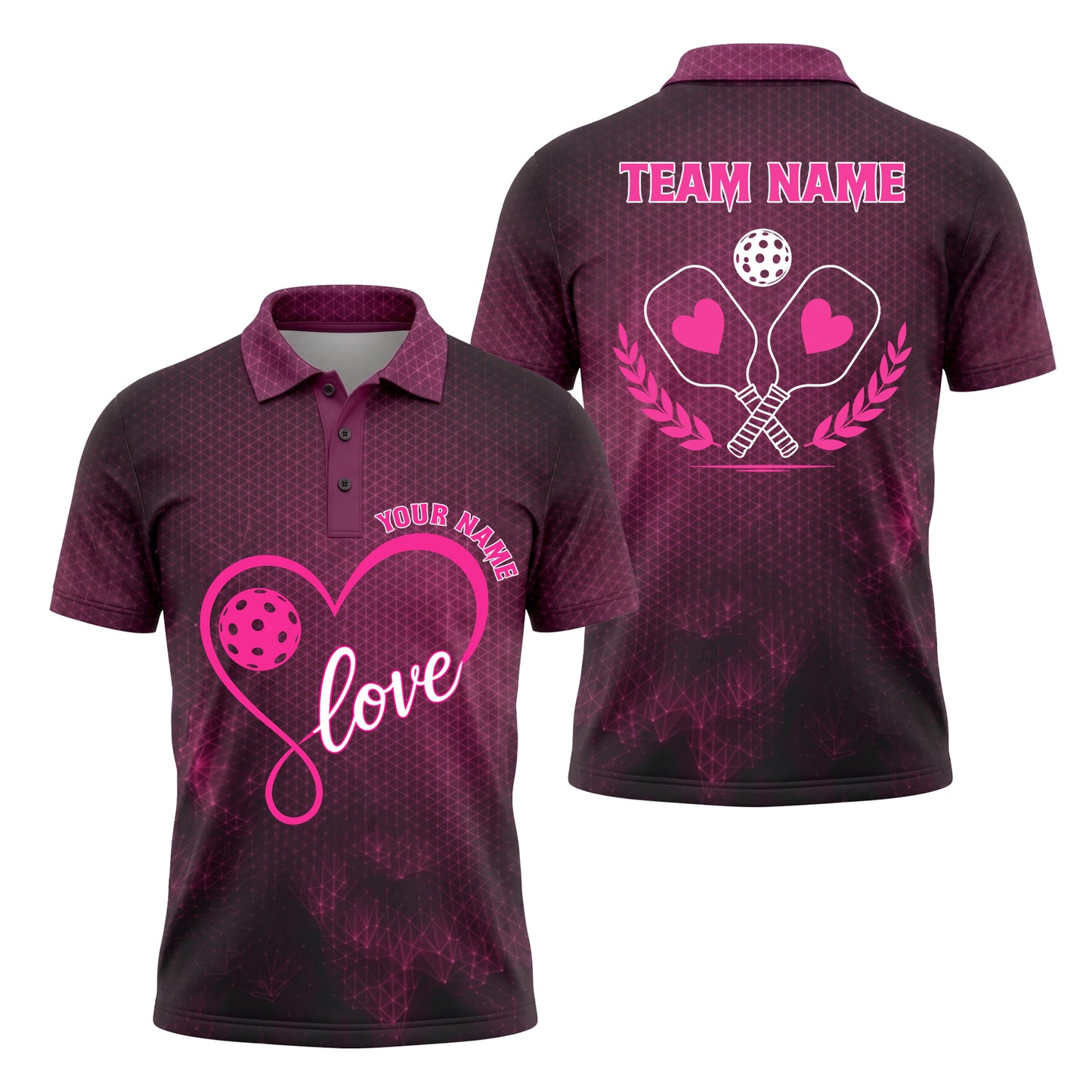 Custom Pickleball Love Polo Shirt