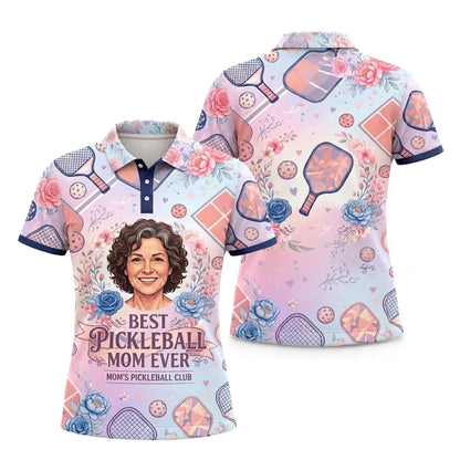 Best Pickleball Mom Ever Polo Shirt for Women