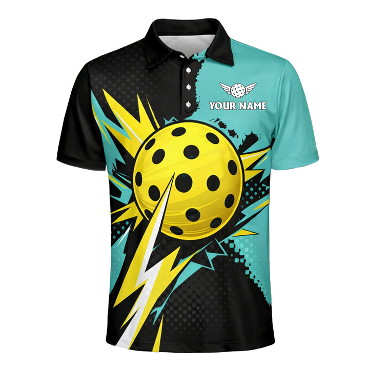 Custom Pickleball Polo Shirt Personalized Name Team Jersey Breathable Mesh Sports Shirt