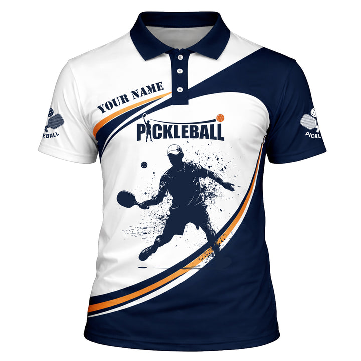 Custom Pickleball Polo Shirt Personalized Name All Over Print Performance Sports Shirt for Men Women