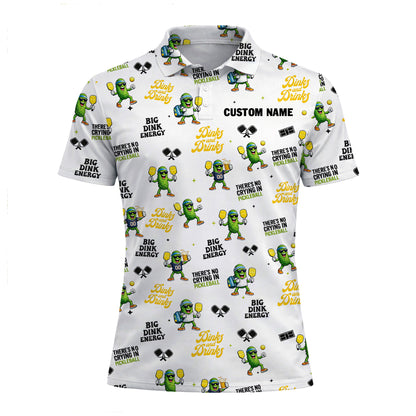 Funny Pickleball Dinks and Drinks Polo Shirt Custom Name Pickleball Performance