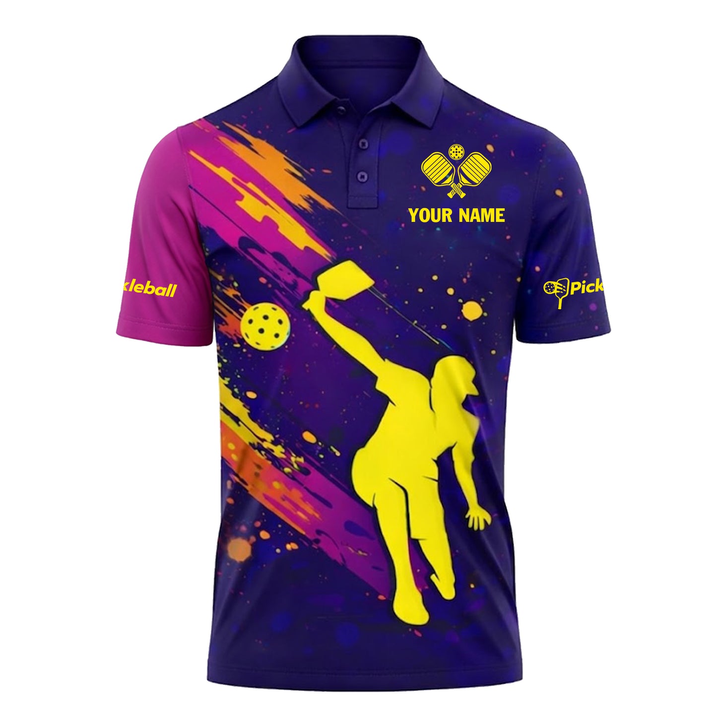 Pickleball Polo Shirt Personalized Name Sport Performance Shirt Unisex Athletic Gift