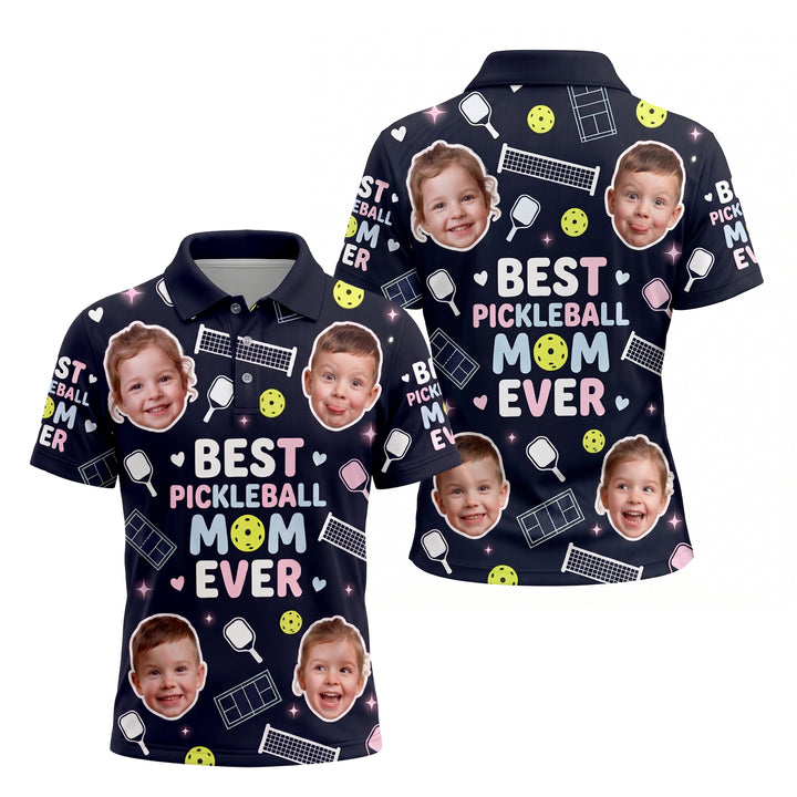 Best Pickleball Mom Ever Custom Photo Polo Women
