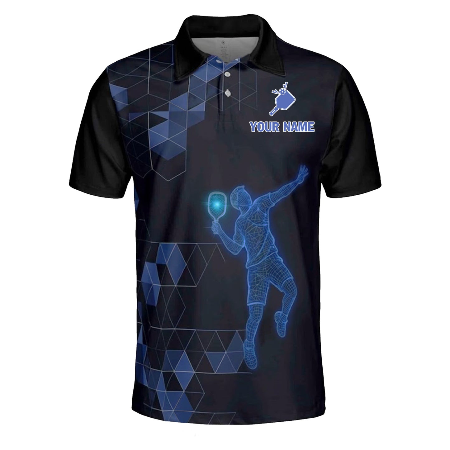 Custom Name Pickleball Polo Shirt 3D Neon Player Performance All Over Print Team Shirt