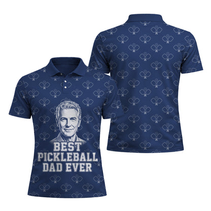 Best Pickleball Dad Ever Navy Polo Shirt for Men