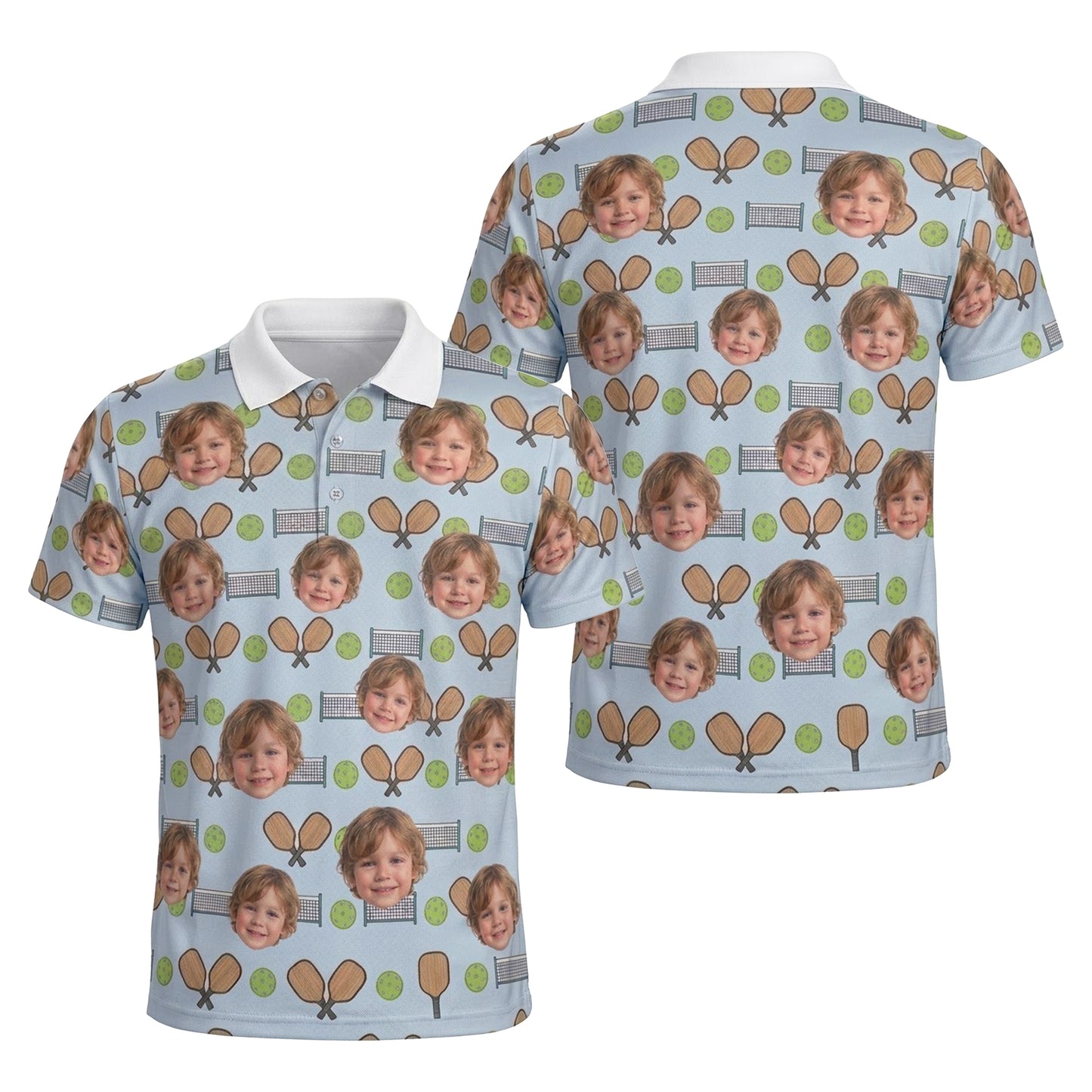 Custom Photo Pickleball Polo Shirt Personalized Face
