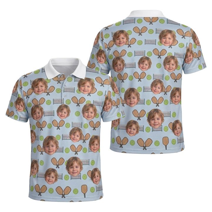 Custom Photo Pickleball Polo Shirt Personalized Face