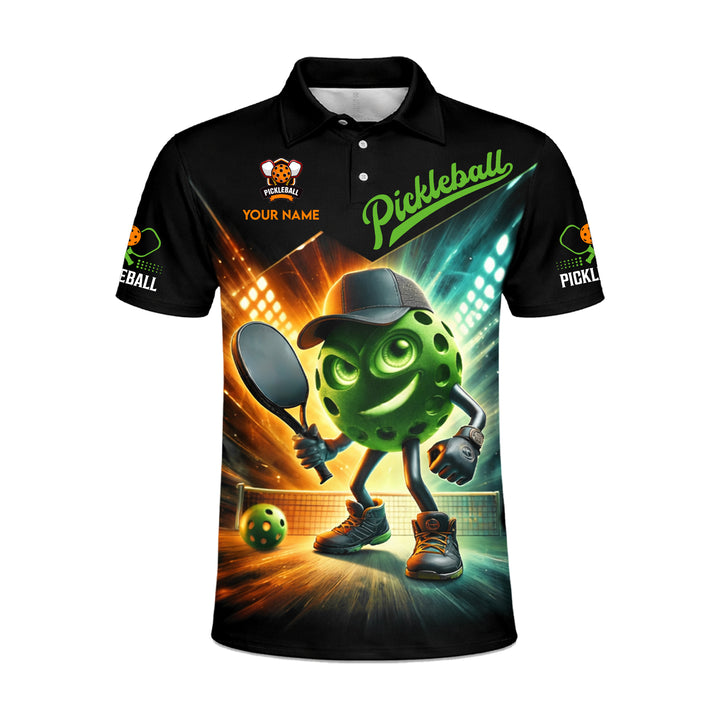 Pickleball Polo Shirt Custom Name Graphic Sport Shirt Breathable Mesh Athletic Top