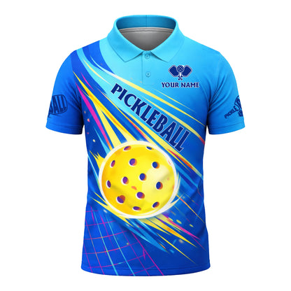 Personalized Pickleball Polo Shirt Custom Name Breathable Sport Performance Shirt