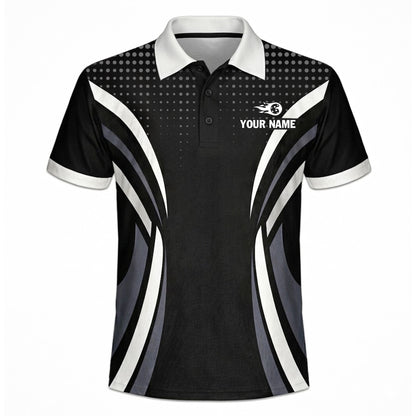 Custom Pickleball Polo Shirt Personalized Name Team Jersey Black White Performance Shirt Unisex