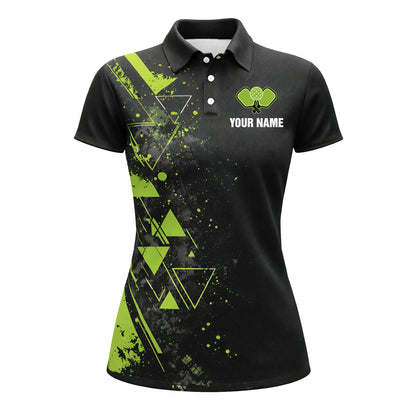 Women Pickleball Polo Shirt Custom Name It s Always Pickleball Season Black Green Sport Design