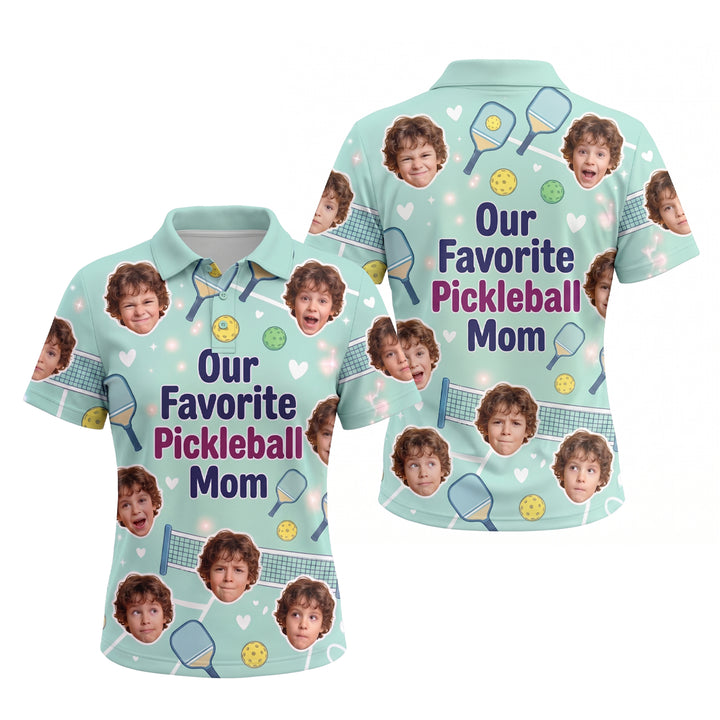 Our Favorite Pickleball Mom Custom Photo Polo Mint