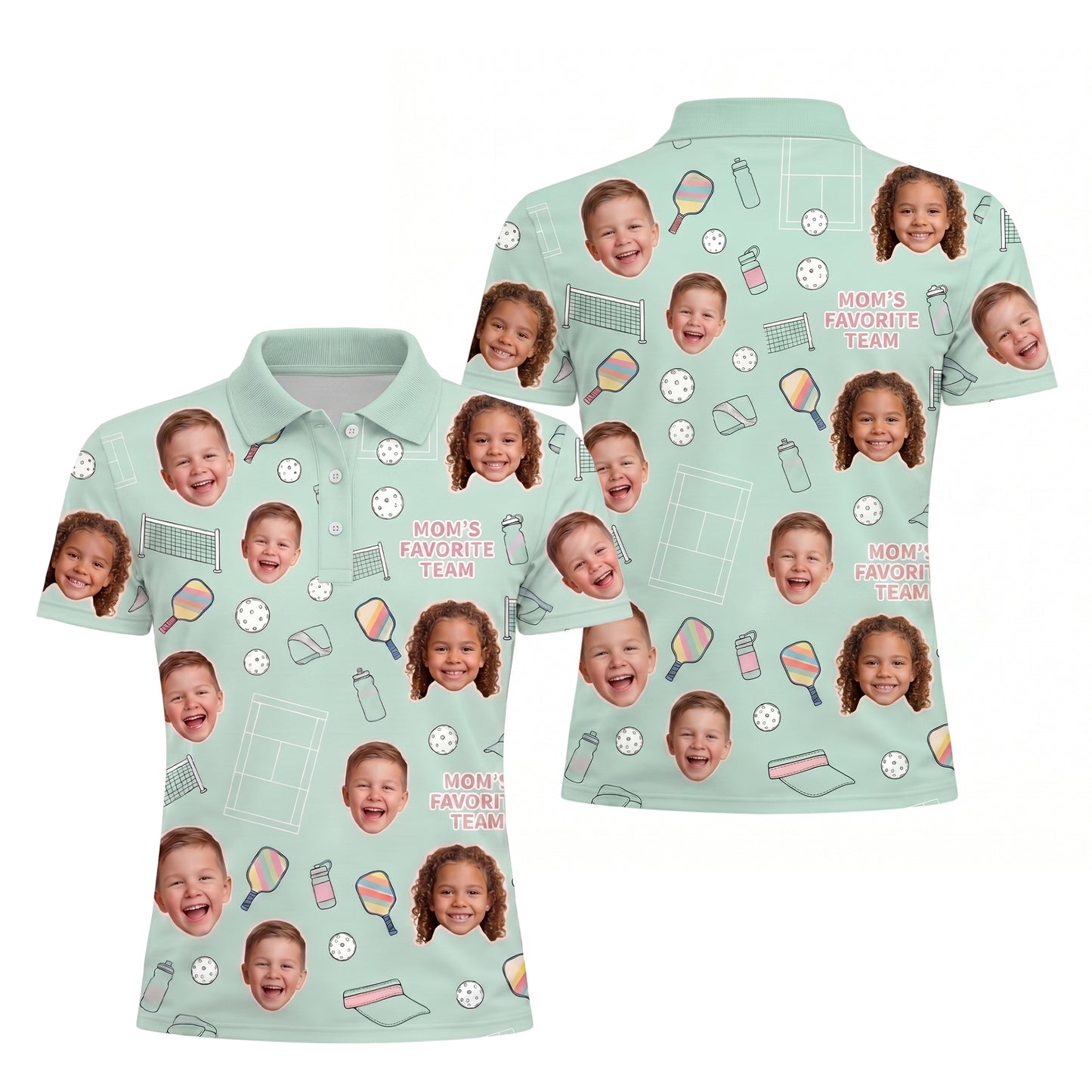Custom Kids Photo Mom's Favorite Team Pickleball Mint