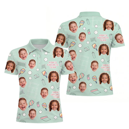Custom Kids Photo Mom's Favorite Team Pickleball Mint