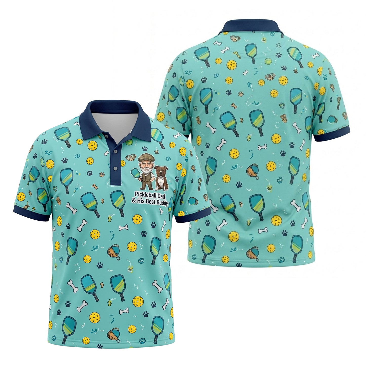 Pickleball Dad & His Best Buddy Polo Shirt for Men