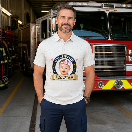 HAPPY 1ST FATHER'S DAY — I LOVE YOU - Personalized Polo shirt - All over printed 1a6f2b3f-e9d5-4b36-a026-393b253f4509.jpg