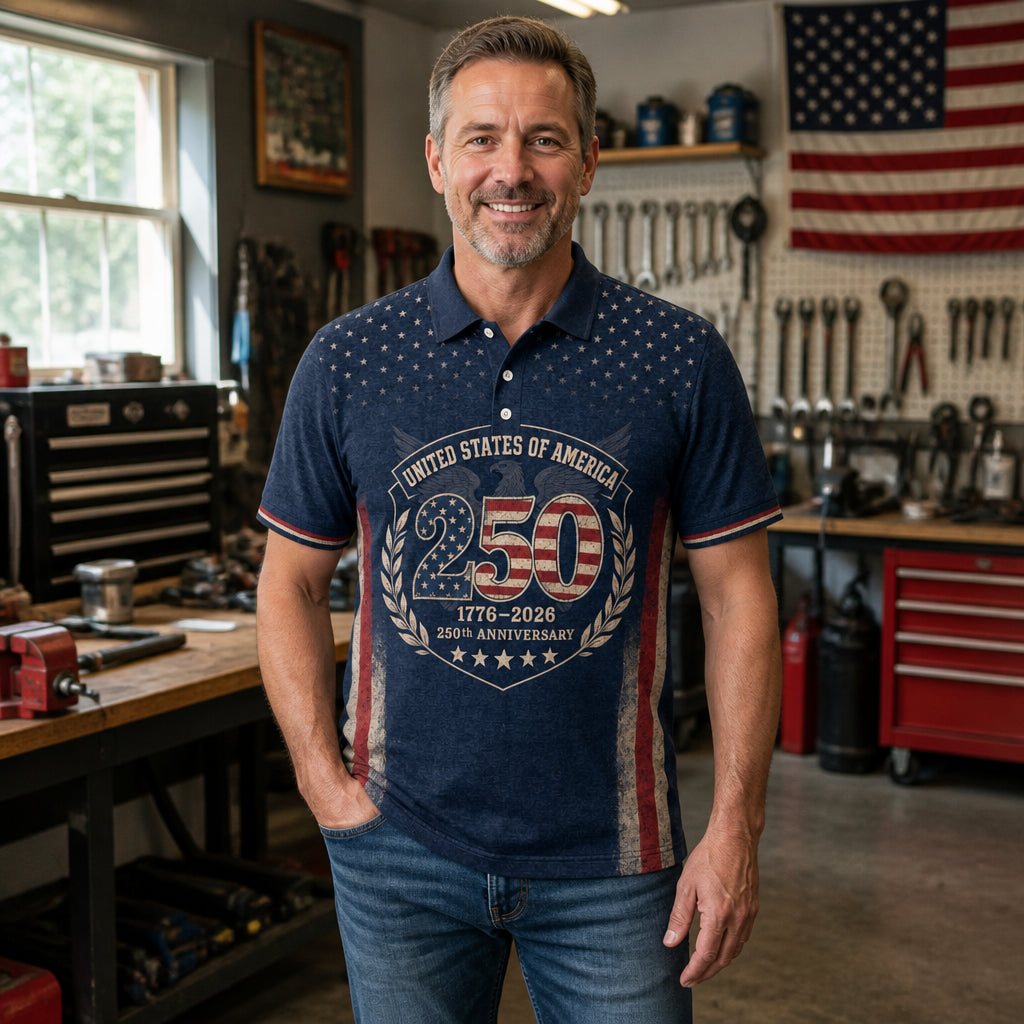 UNITED STATES OF AMERICA • 250 • 1776–2026 • 250th Anniversary - Polo shirt - All over printed 1c454555-fe57-4ad5-b41a-13a2de5e9d9f.jpg