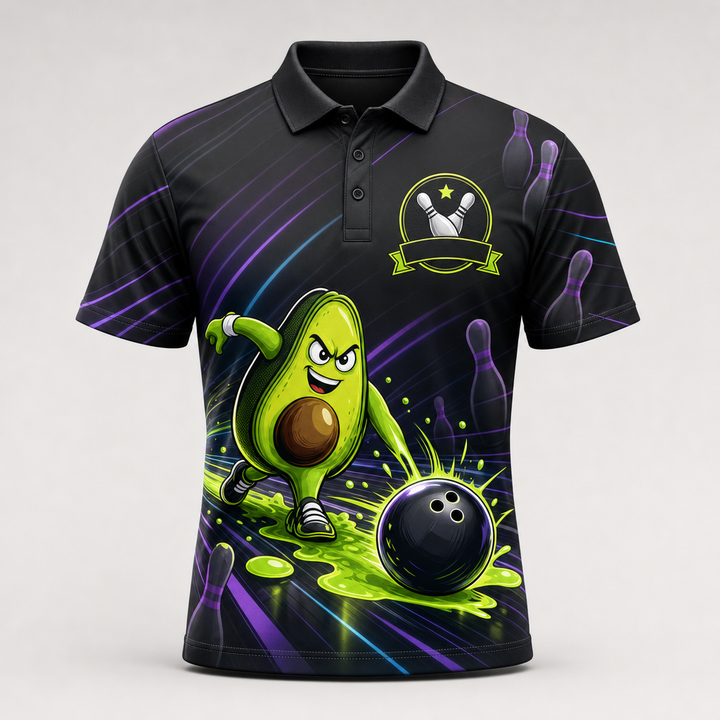 NAME + Neon Avocado Bowling - Personalized Polo shirt - All over printed 223620d5-ecf3-4157-8b8c-0cf973479db1.png