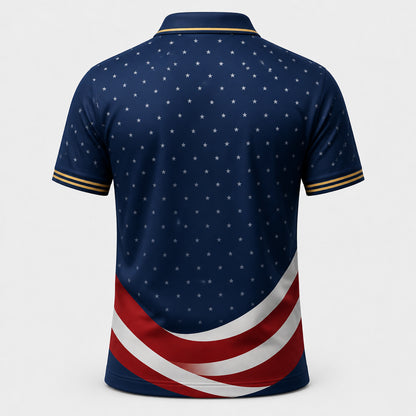 America 250 Eagle Medallion AOP Polo - Back view