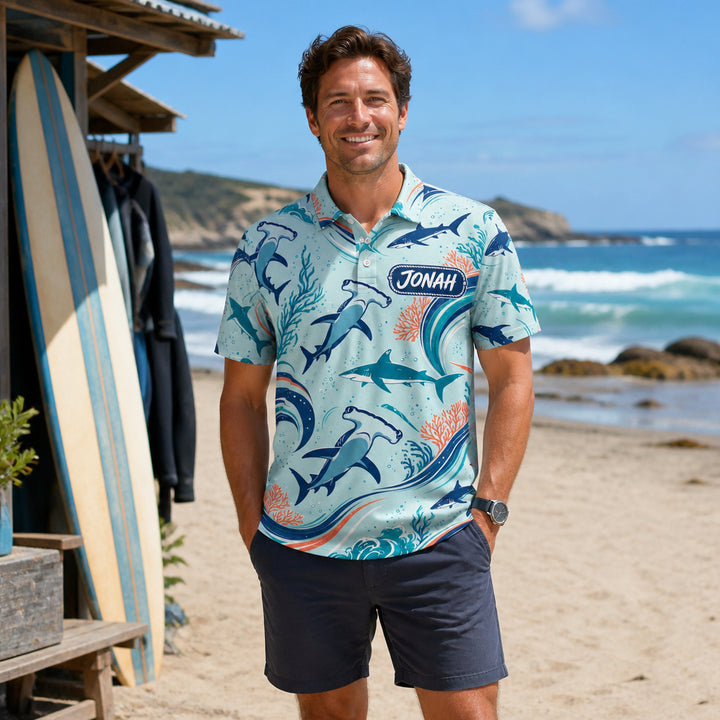 Shark Surf AOP Polo — Custom Name - Personalized Polo shirt - All over printed 25df444d-9079-4166-9dac-a1f15646ffa9.jpg