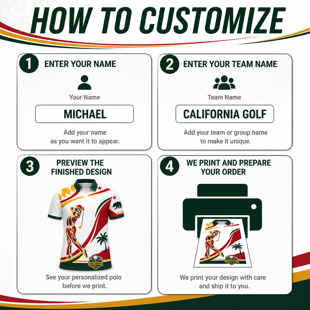 California Golf Polo - How to customize
