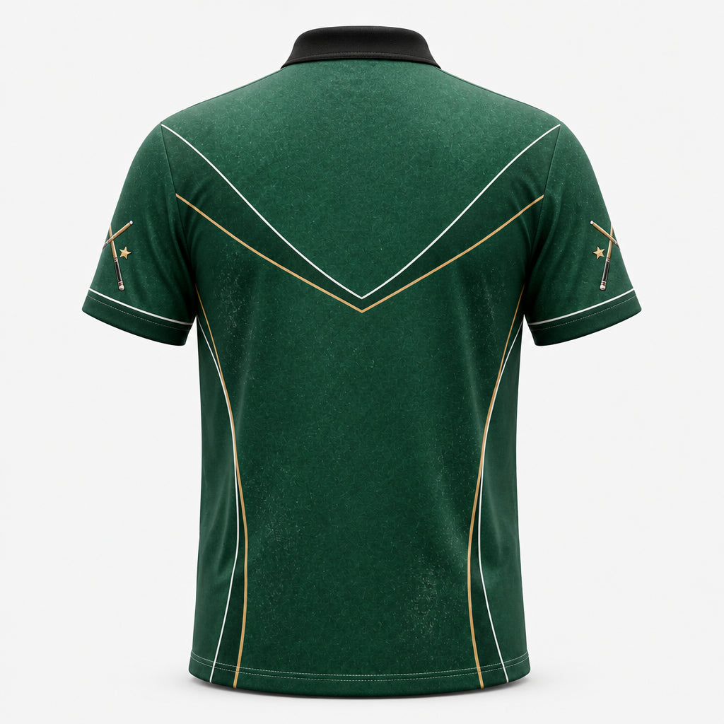 Custom Billiards Team AOP Polo – Player Name & Team Name - Back view