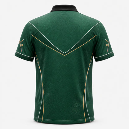 Custom Billiards Team AOP Polo – Player Name & Team Name - Back view