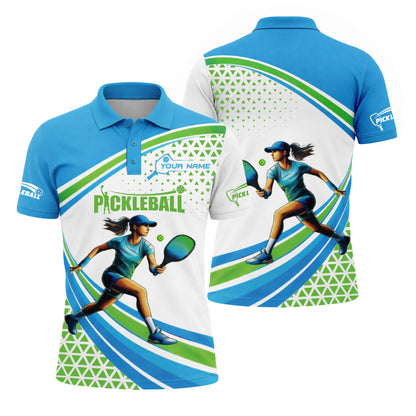 Pickleball Player Custom Name Polo Shirt Women Athletic Sports Shirt Breathable Golf Tennis Casual Tee