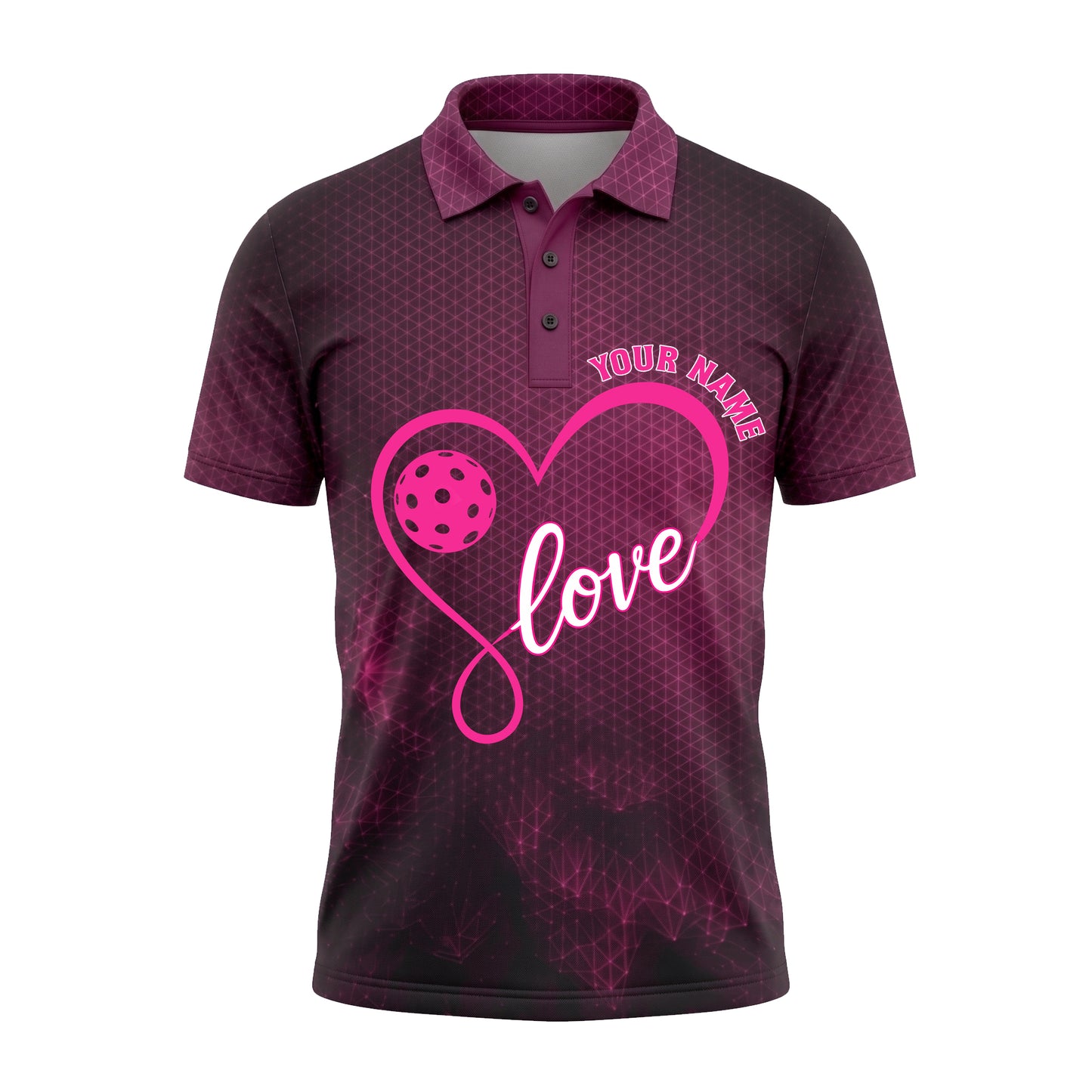 Custom Pickleball Love Polo Shirt
